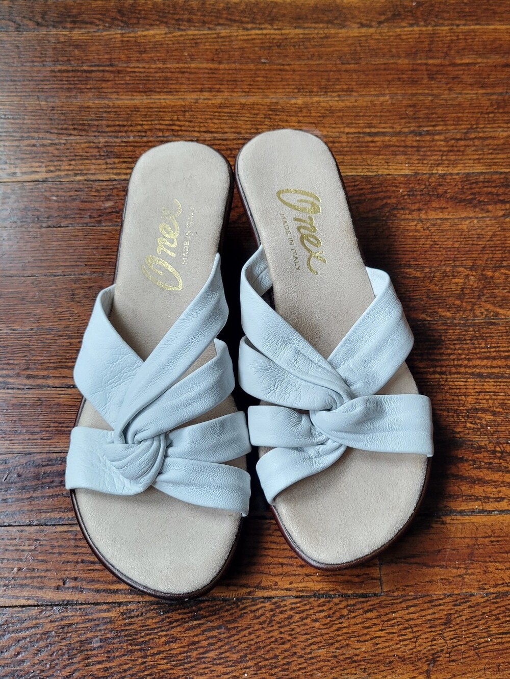 Onex Women's Katya Knotted Strap White Cork Wedge Heel Size 10 Casual Summery